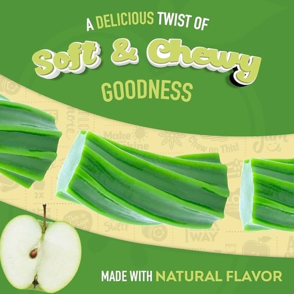 (6) Wiley Wallaby 10 oz Australian Green Apple Licorice Soft Chewy Candy Twists - Picture 4 of 6